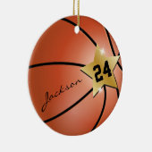 Personalisieren Sie Super ⭐ Star 🏀 Basketball Keramik Ornament (Rechts)