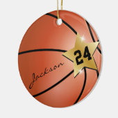 Personalisieren Sie Super ⭐ Star 🏀 Basketball Keramik Ornament (Links)