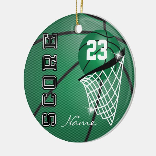 Personalisieren Sie Superstar Basketball Keramik Ornament (Links)