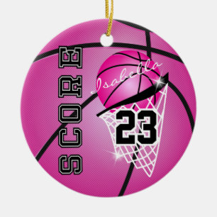 Personalisieren Sie Superstar Basketball - Rosa Keramik Ornament