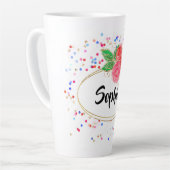 Personalisieren Sie Tasse, Glitzer fröhlicher Mädc Milchtasse (Linke Ecke)