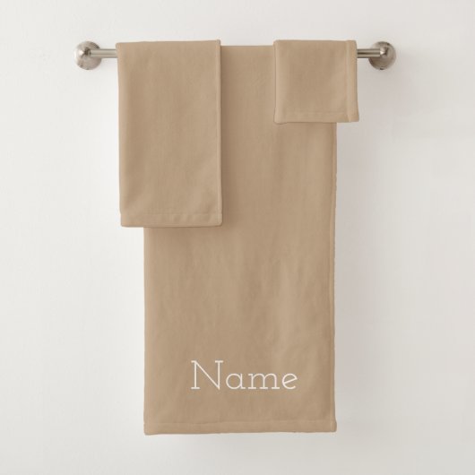 Personalisieren Sie Taupe Badhandtuch Set (Insitu)