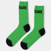 Personalisieren Sie TEAM NAME Bright Green Socken (Linkes Detail)