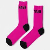 Personalisieren Sie TEAM NAME Fuchsia Socken (Linkes Detail)