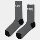 Personalisieren Sie TEAM NAME Grau Socken (Linkes Detail)