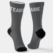 Personalisieren Sie TEAM NAME Grau Socken (Gewinkelt)