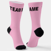 Personalisieren Sie TEAM NAME Pink Socken (Gewinkelt)