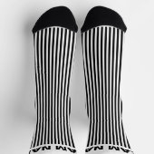 Personalisieren Sie TEAM NAME Schwarz-weiß Stripes Socken (Oben)