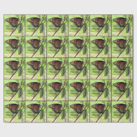 Personalisieren Sie Text auf diesem Schmetterling Geschenkpapier (Flach)