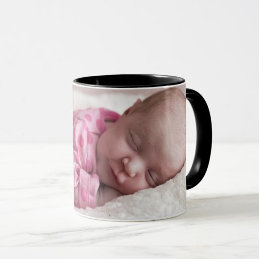 Personalisieren Sie Text Custom Baby Foto Coffee B Tasse (VorderseiteRechts)