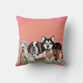 Personalisieren Sie Text Dog Pack Club Throw Pillo Kissen (Rückseite)