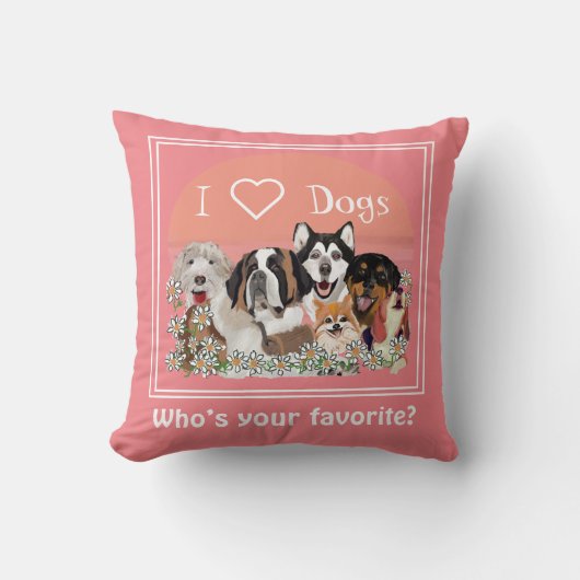 Personalisieren Sie Text Dog Pack Club Throw Pillo Kissen (Vorderseite)