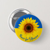 Personalisieren Sie Text Ukraine Sonnenblumen Gelb Button (Vorne & Hinten)