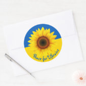 Personalisieren Sie Text Ukraine Sonnenblumen Gelb Runder Aufkleber (Umschlag)
