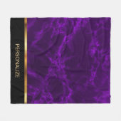 Personalisieren Sie tiefer Lila Marmor und Gold Fleecedecke (Vorderseite (Horizontal))
