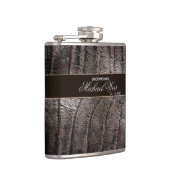 Personalisieren Sie Trauzeuge Brown Leder abgedeck Flachmann (Rechts)