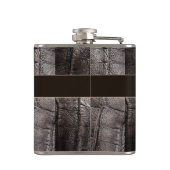 Personalisieren Sie Trauzeuge Brown Leder abgedeck Flachmann (Rückseite)