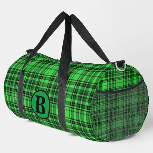 Personalisieren Sie trendy Name Checked Kariert Duffle Bag (Rechte Ecke)