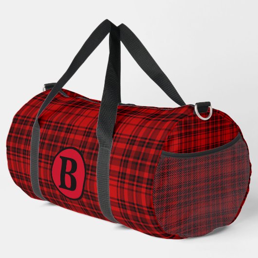 Personalisieren Sie trendy Name Checked Kariert Duffle Bag (Rechte Ecke)