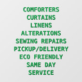 Personalisieren Sie Trockenreiniger-Dienste vor Fensteraufkleber (Blatt)