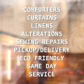 Personalisieren Sie Trockenreiniger-Dienste vor Fensteraufkleber (Blatt 2)