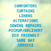 Personalisieren Sie Trockenreiniger-Dienste vor Fensteraufkleber (Blatt 3)