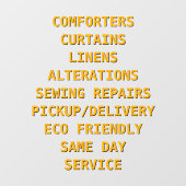 Personalisieren Sie Trockenreiniger-Dienste vor Fensteraufkleber (Blatt)