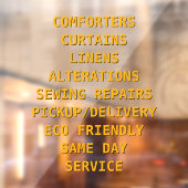 Personalisieren Sie Trockenreiniger-Dienste vor Fensteraufkleber (Blatt 2)