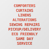 Personalisieren Sie Trockenreiniger-Dienste vor Fensteraufkleber (Blatt)