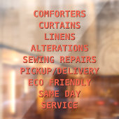 Personalisieren Sie Trockenreiniger-Dienste vor Fensteraufkleber (Blatt 2)