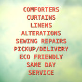 Personalisieren Sie Trockenreiniger-Dienste vor Fensteraufkleber (Blatt 3)