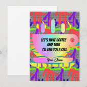 Personalisieren Sie uns Kaffee und reden Mitteilungskarte (Vorne/Hinten)