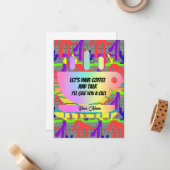 Personalisieren Sie uns Kaffee und reden Mitteilungskarte (Vorderseite/Rückseite Beispiel)