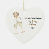 Personalisieren Sie unser erstes Weihnachtsherz &  Keramik Ornament (Hinten)