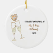 Personalisieren Sie unser erstes Weihnachtsherz &  Keramik Ornament (Hinten)