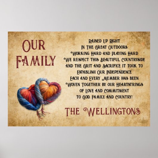 Personalisieren Sie unser familiäres Glaubensland Poster (Vorne)