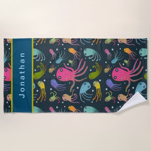 Personalisieren Sie unter dem dunklen Hintergrund Strandtuch (Vorderseite)