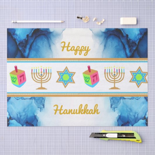 Personalisieren Sie Urlaubsgeschenke HANUKKAH Gewe Seidenpapier (Handwerk)