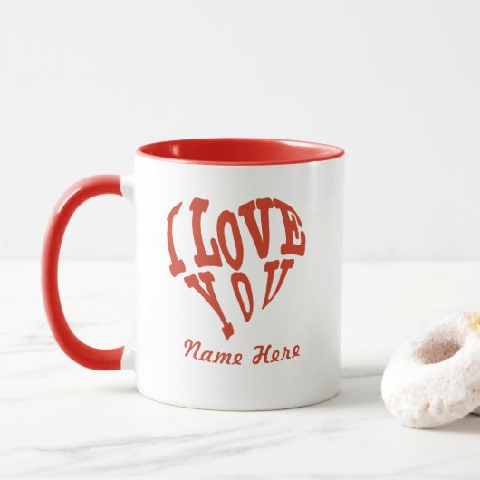 Personalisieren Sie Valentins I-Liebe, die Sie Her Tasse (Mit Donut)