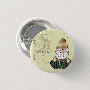 Personalisieren Sie Vater Gnome   Grünes Vintages  Button