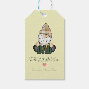 Personalisieren Sie Vater Gnome   Grünes Vintages  Geschenkanhänger