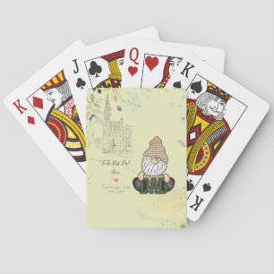 Personalisieren Sie Vater Gnome Grünes Vintages Spielkarten