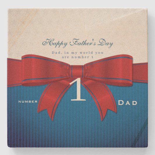 Personalisieren Sie Vater Nummer eins in meiner We Steinuntersetzer (Vorderseite)