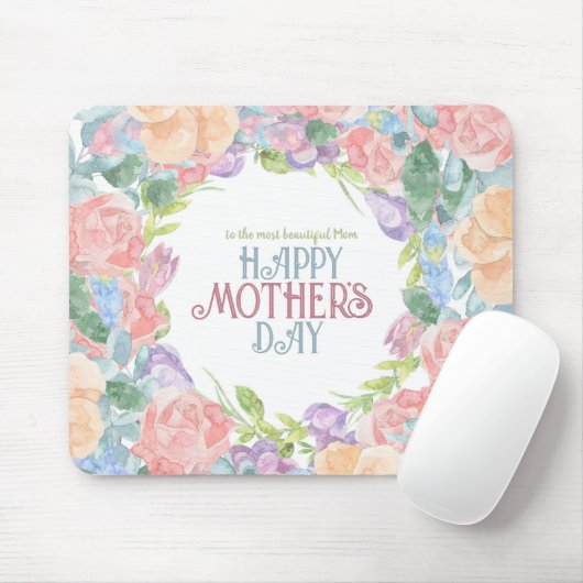 Personalisieren Sie vier Blume Muttertag mit Aquar Mousepad (Mit Mouse)