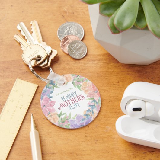 Personalisieren Sie vier Blume Muttertag mit Aquar Schlüsselanhänger (Schreibtisch)