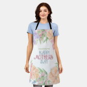 Personalisieren Sie vier Blume Muttertag mit Aquar Schürze (Getragen)