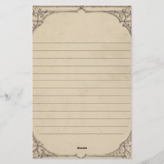 Personalisieren Sie Vintag geschwächte Antiquitäte Briefpapier (Rückseite)