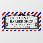 Personalisieren Sie Vintage Barbershop-Geschäftsfr Fensteraufkleber (Blatt)