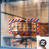 Personalisieren Sie Vintage Barbershop-Geschäftsfr Fensteraufkleber (Café-Fenster)