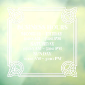 Personalisieren Sie Vintage Geschäftszeiten Fensteraufkleber (Blatt 3)